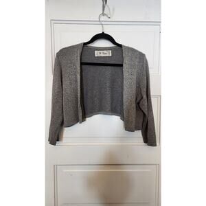 M. Rena Women's L Sweater Gray Sparkle Pretty Lightweight Simple